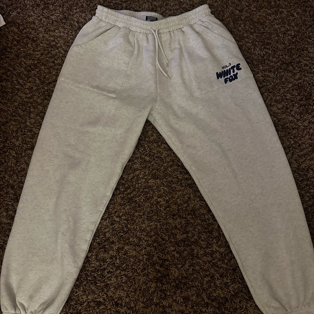 White Fox Boutique Cream Sweatpants